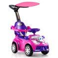 thumbnail image 1 of Gymax 3-in-1 Sliding Walker w/ Adjustable Canopy Horn Music & Light for Boys & Girls Pink, 1 of 10