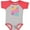 Baseball Heather and Red, variant on Inktastic Nana and Pops Love Me Retro Flowered Girls Baby Bodysuit