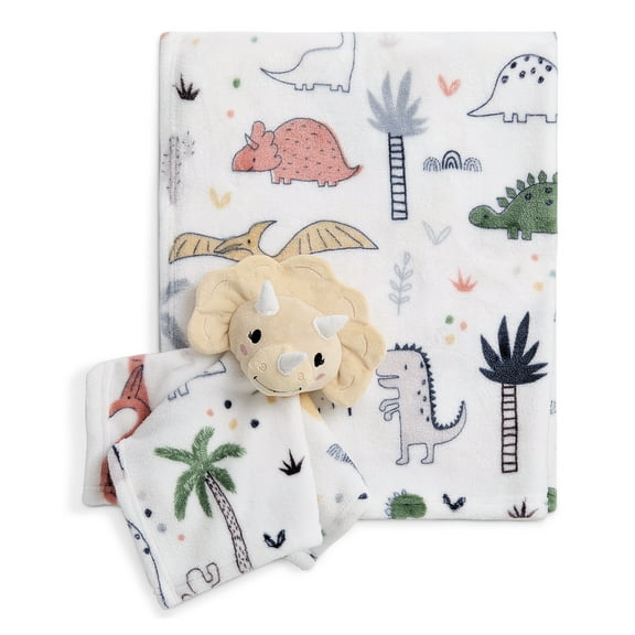 Evolur Roar & Snore 2 pc Gift Set - Blanket with Lovey Dino Print