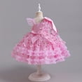 thumbnail image 4 of IDOPIP Toddler Girls Pageant Dress 3D Flower Tulle Tutu Dress Wedding Princess Birthday Party Prom Gown 9M-6Y, 4 of 9