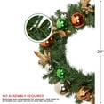 thumbnail image 6 of Northlight 24" Unlit Green Foliage and Copper Ornaments Christmas Wreath, 6 of 7