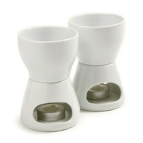 Norpro 213 Porcelain Butter Warmer, White with Tea Light Candles