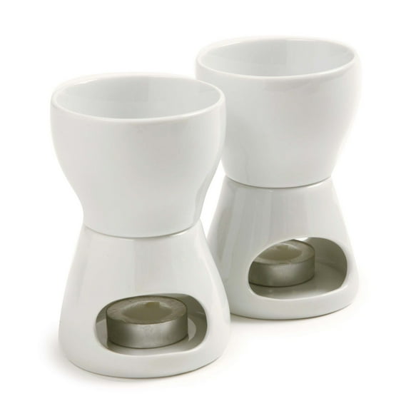 Norpro 213 Porcelain Butter Warmer, White with Tea Light Candles