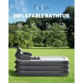 thumbnail image 2 of Inflatable Folding Bathtub for Adults, 5'3" Collapsible Ice Bath Tub for Athletes, Portable Foldable Hot Tub with Electric Air Pump, SPA Freestanding Soaking Barrel for Indoor or Outdoor, Black, 2 of 8