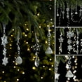 thumbnail image 3 of QHUDLV Snowflake Christmas Ornament,Acrylic Snowflake Icicles Drop Crystal Hanging Pendant,Glitter Star Hanging Ornaments for Winter Christmas Tree Decorations,Crystal Christmas Decorations, 3 of 5