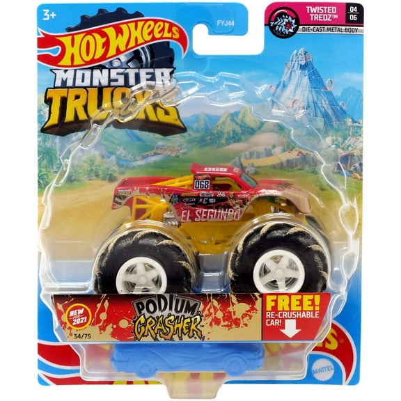 Hot Wheels Monster Truck Twisted Tredz Podium Crasher