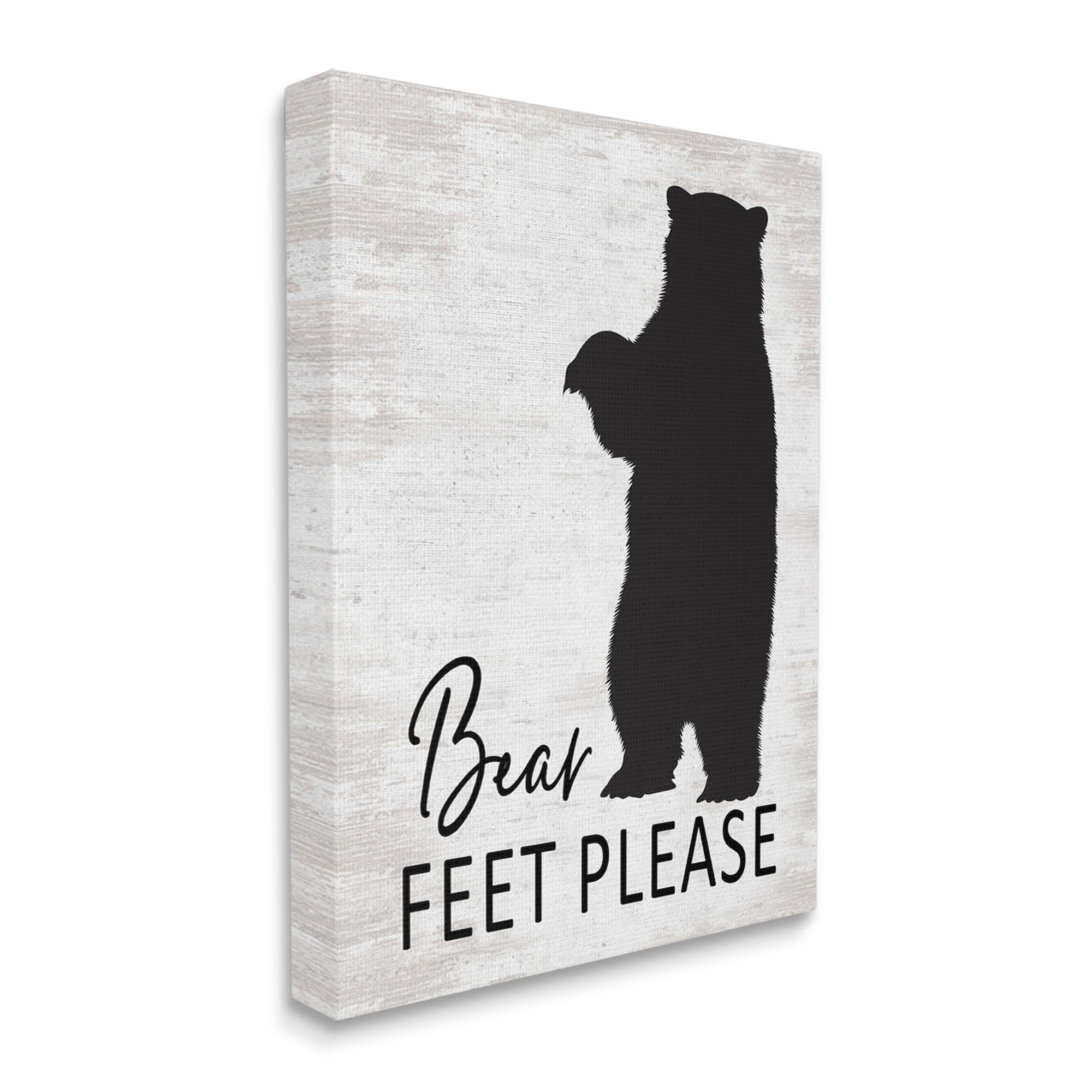 Stupell Industries Bear Feet Remove Shoes Cabin Entrance Sign Graphic Art Gallery Wrapped Canvas Print Wall Art, Design by Lettered and Lined