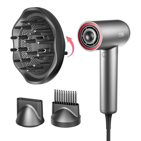 TYMO Hair Dryer with Diffuser, 1500W High-Speed Professional Blow Dryer with Comb for Fast Drying, 110,000RPM Brushless Motor, 200 Million Ionic Hairdryer Zero Damage,