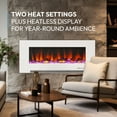 thumbnail image 4 of Cambridge 50-in. Wall Mounted Electric Fireplace Heater in White with Log Display and Remote Control, CAM50WMEF-2WHT, 4 of 28