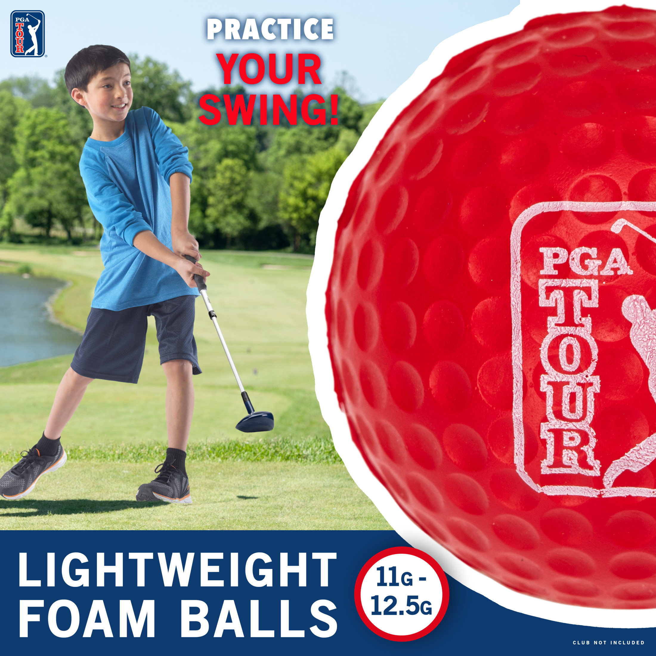 Franklin Sports Indoor + Outdoor Foam Golf Balls - PGA TOUR Kids + Adults Foam Golf Balls - Limited Flight Golf Balls - 12 Pack of Golf Balls with Draw String Carry Bag