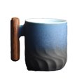 thumbnail image 3 of Tazas de Café de Madera Cerámica Mango Taza de Café, Taza de Té, Esmalte Gradiente, Exquisita Cerámica Pequeña Taza de Navidad Tazas de Café, 3 of 5