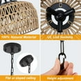 thumbnail image 6 of Boho Rattan Chandelier 3 Light Coastal Pendant Lighting for Kitchen Dining Room, 6 of 8
