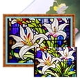 thumbnail image 1 of Hilo de bordar de algodón completo, estampado de 11CT, punto de cruz de lirio de cristal, 60x45cm, 1 of 9