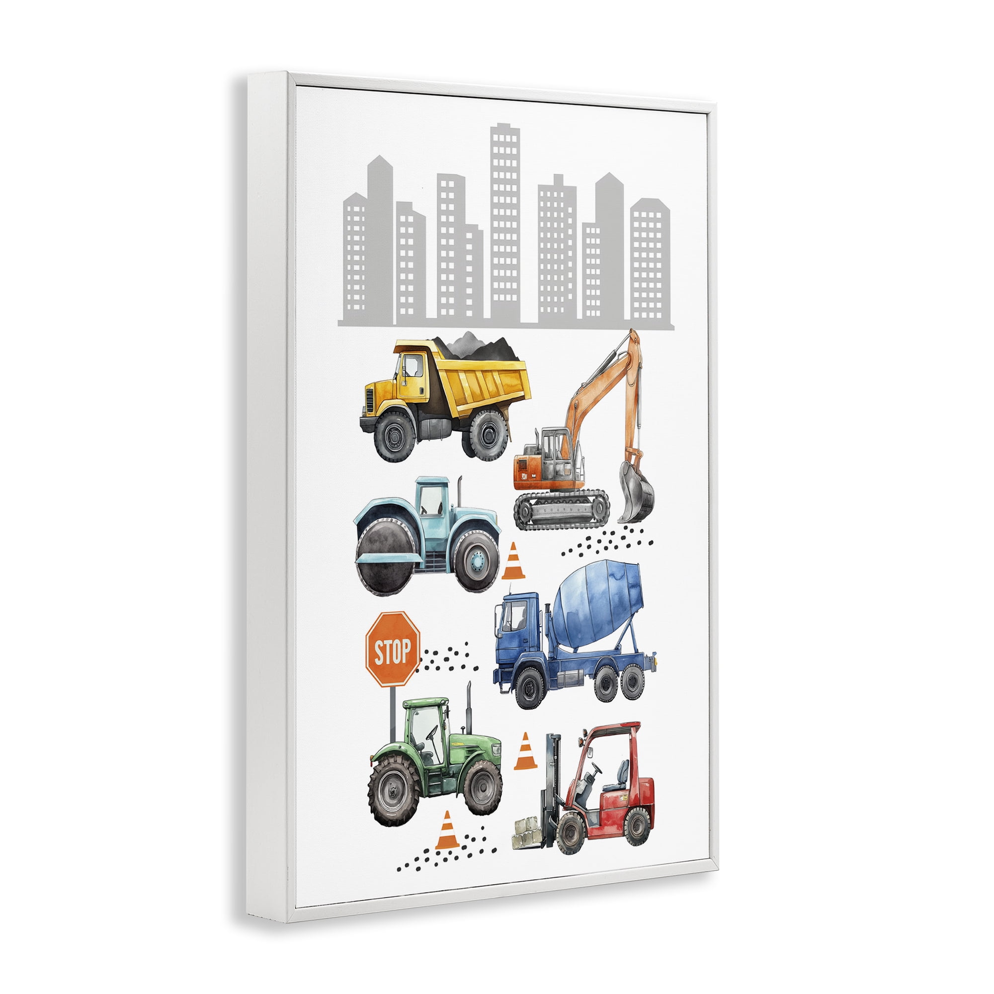 Stupell Industries City Keeps Moving White Framed Giclee Art, design by Christine Simpson Art