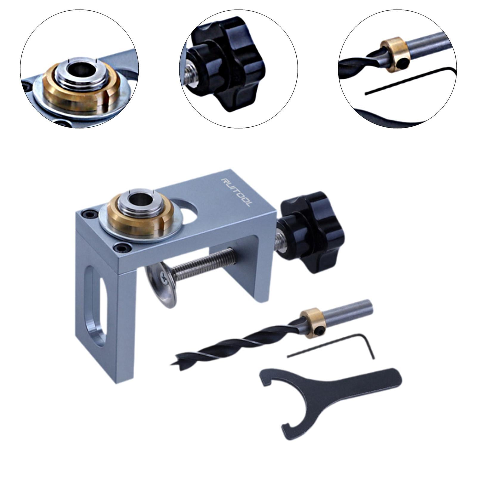 Colaxi Self Centering Dowel Jig Set Drill Guide Jig Drill Positioners Portable Carpentry Handheld Wood Dowel Jig Pocket Hole Jig Kit 8mm Set