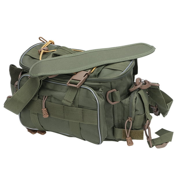 Fishing Tool Bag, Nylon Shoulder Carry Fishing Bag Durable Large Capacity  Waterproof 15.7x6.7x7.9in 15.7x6.7x7.9in For Outdoor For Fishing Army Green  