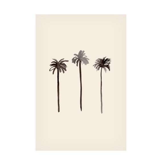 Canvas Wall Art - Pictufy Studio 'Palm Trees Ink' Wall Art for Living Room, Bedroom, or Office Décor by Trademark Fine Art - 12 x 19 Inches