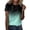 Black, variant on Women's T-Shirts T Womens Daily Summer Gradient Print O Neck Tank Tops Short Sleeve Workout Shirts Casual Loose Tees Black XXL