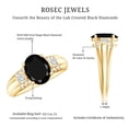 thumbnail image 5 of Lab Grown Black Diamond Solitaire Statement Ring with Diamond - 8X10 mm, 14K Yellow Gold, US 12.50, 5 of 8