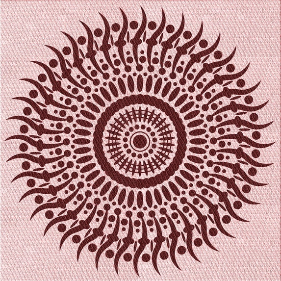Ahgly Company Machine Washable Indoor Square Transitional Light Red Pink Area Rugs, 7' Square
