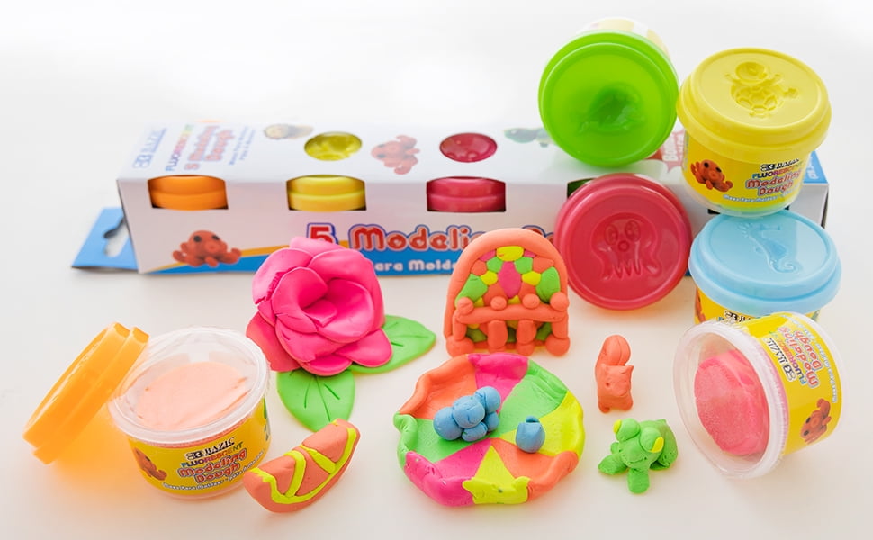 Bazic 3301 1 oz Fluorescent Color Modeling Dough - Pack of 5