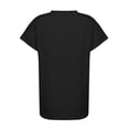 thumbnail image 7 of XUELUO Boho Tops For Women Summer Solid Color Round Neck Short Sleeve Loose Fit Casual Elegant Shirts For Women T-shirts Daily-WearXXL, 7 of 7