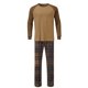 thumbnail image 5 of Conjunto de pijama informal de estilo masculino, camisa de manga larga con cuello redondo y cordón en la cintura, pantalones largos holgados, conjuntos para el hogar, pantalones cortos de manga corta, 5 of 7