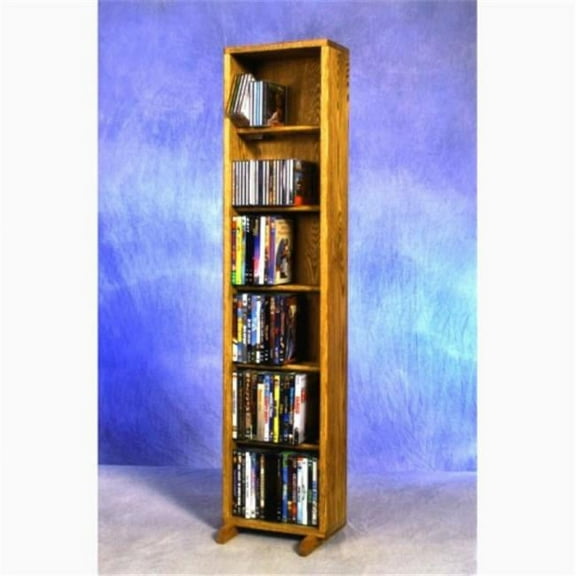 Wood Shed 615-12 Combo Solid Oak 6 Row Dowel CD-DVD Cabinet Tower
