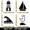 thumbnail image 2 of Seashore Ocean Surf Wave Lighthouse Seagull Sail Boat Rubber Stamp Set for Scrapbooking Crafting Stamping - Small 3/4 Inch, 2 of 7