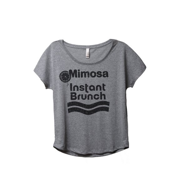 Mimosa Instant Brunch Women's Fashion Slouchy Dolman T-Shirt Tee Heather Grey Small
