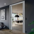 thumbnail image 3 of Sliding French Double Pocket Doors | Veregio 7411 Matte Grey | Kit Trims Rail Hardware | Solid Wood Interior Bedroom Sturdy Doors-60" x 96" (2* 30x96), 3 of 6