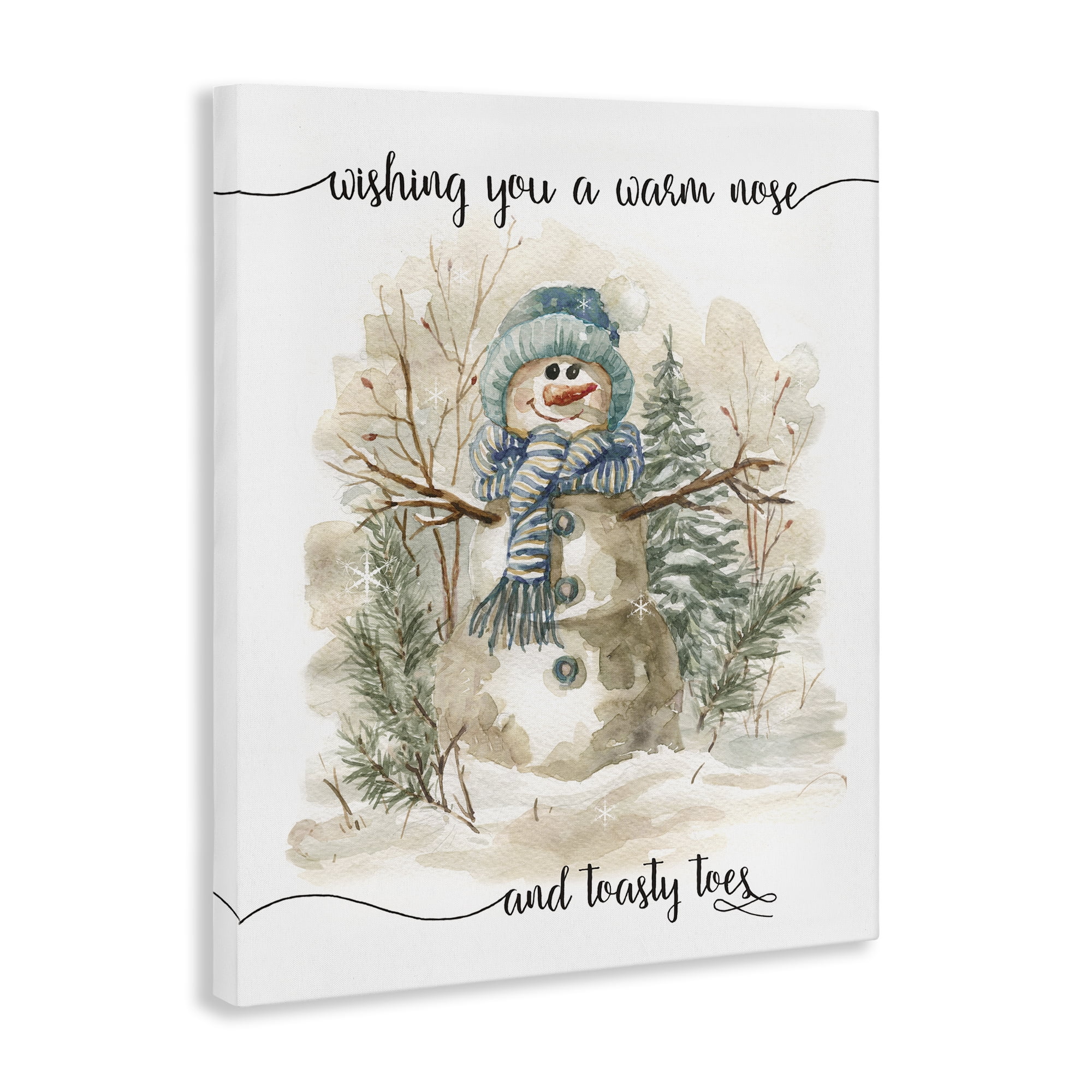 Stupell Industries Warm Nose & Toasty Toes Holiday Painting Gallery Wrapped Canvas Art Prints Wall Art, 30 x 40