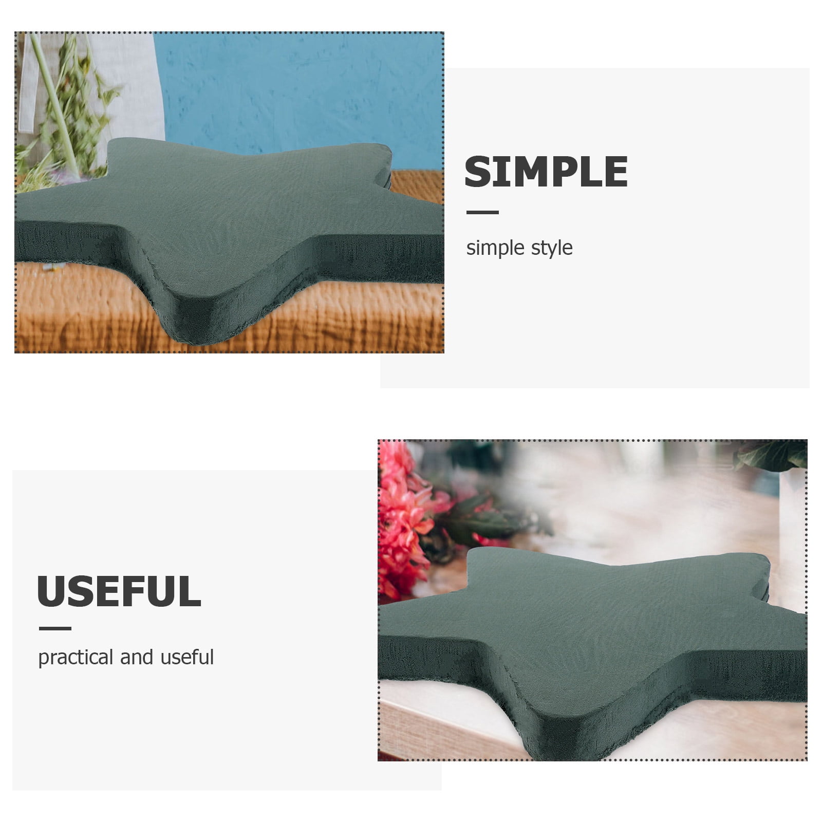 HOMEMAXS 5 PCS Interlocking Foam Mats Flower Mud Green Floral Design