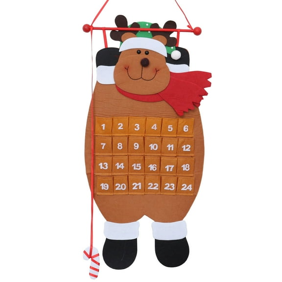ULTNICE 1Pcs Countdown To Christmas Santa Advent Calendar Christmas present Holder Nonwoven Decoration For Holiday Season