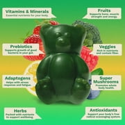 Gruns Superfood Multivitamin Greens Gummies with Prebiotic Fiber for Adults, 3 Count