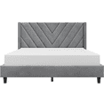 thumbnail image 3 of Renwick Full Size Upholstered Platform Bed Frame with Tufted Headboard, Light Gray, Adult, 3 of 9