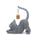 thumbnail image 3 of Estatua de gato, figura de gatito con campana, decoración de mesa, escultura de animal de resina Gris, 3 of 9