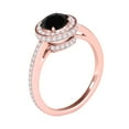 thumbnail image 3 of Aonejewelry 1 Carat Halo Black Diamond Engagement Ring In 14k Rose Gold, 3 of 4