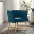 thumbnail image 2 of Accent Chair, Fabric, Wood, Navy Blue, Modern Contemporary Urban Design, Living Lounge Room Hotel Lobby Hospitality, 2 of 8