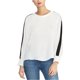 thumbnail image 1 of Rachel Roy Blusa con botones y mangas a rayas para mujer, blanco, XXL, 1 of 1