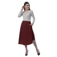 thumbnail image 2 of Moomaya Women Gathered Skirt w/ Pockets Elastic Waist Solid Flowy Summer Skirts, 2 of 6