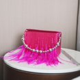 thumbnail image 3 of Bolso bandolera de mujer, bolso con caja de plumas de avestruz a juego, bolso de mano de noche para mujer, 3 of 5