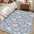 thumbnail image 4 of 3'x5' Rug for Living Room Bedroom, Blue Paisley Washable Area Rugs Non-Slip Carpet Mats, Ethnic Vintage Floral Botanical Abstract Indoor Low Pile Area Rug Runner for Kitchen, Mudroom, 4 of 8