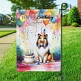 thumbnail image 3 of Happy Birthday to Collie Kitten Party Balloons Cake Garden Flag 12x18in Double Sided Collie Dog Lover Gifts Idea Outdoor Decor - 00027, 3 of 5