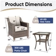 thumbnail image 5 of POCASSY 3PCS Outdoor Furniture Set Wicker Patio Chairs Set with 2 - Tier Side Table, Brown Wicker Outdoor Bistro Set Accent Patio Chairs for Outside, Beige, 5 of 12