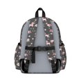 thumbnail image 3 of Unicorn and Flower Grey Pattern Cute School Backpack with Padded Back and Adjustable Shoulder Straps 13.4"x11"x4.7", 3 of 5