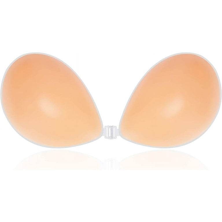 Qqdd Adhesive Bra Strapless Sticky Invisible Push Up Silicone Bra  Compatible With Backless Dress With Nipple Covers Nude