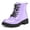 Purple Patent, variant on Kids Combat Boots Girls Classic Ankle Booties Side Zipper Waterproof Shoes for School Outdoor,Black 1M