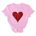 thumbnail image 5 of ICHUANYI Women's Shirts Valentine's Day Fashion Casual Crew Neck Short Sleeve Tops Print T-shirt Cloth New Trending, 5 of 6