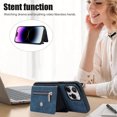 thumbnail image 4 of For Iphone 13 Zipper Rfid Card Slot Phone Case With Short Lanyard(Blue),iPhone 13 Pro, 4 of 7